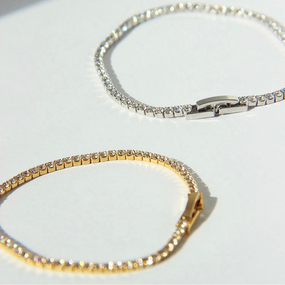 Tennis bracelet, gold tennis bracelet, silver tennis bracelet, cubic zirconia